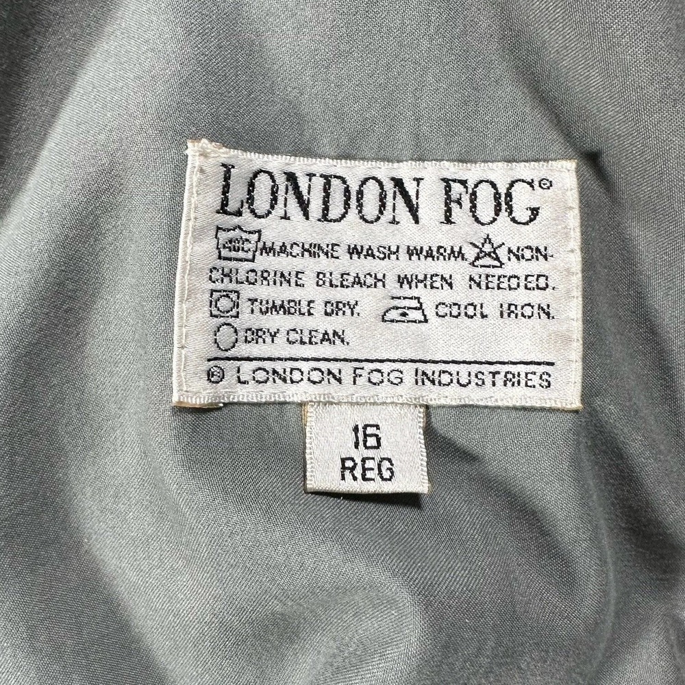 Vintage London Fog Womens Trench Coat Double Breasted Removable Liner Size 16R - Picture 4 of 16